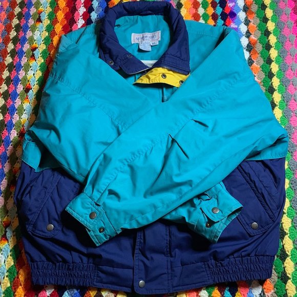 Vintage 1995 Orlando Q12 Embroidered Colorblock Oversized Windbreaker w/… - Picture 12 of 14